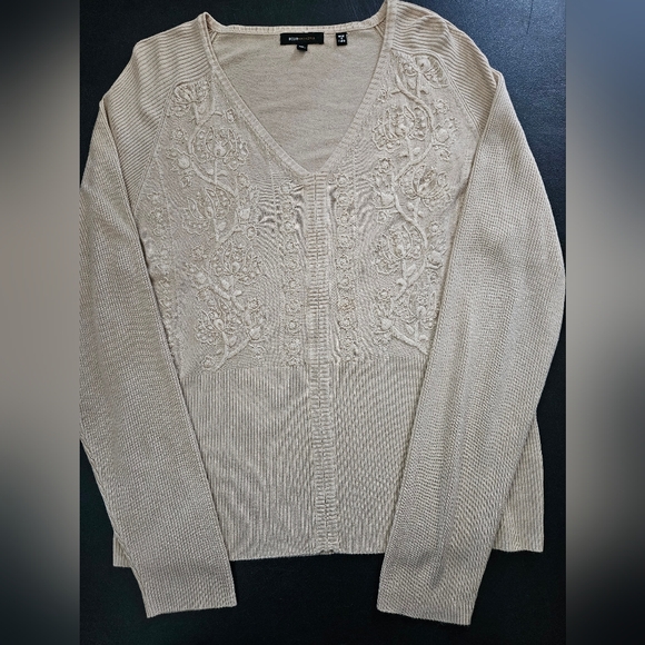 NWOT - BCBGMaxAzria Silk Blend Tan Jersey - Size XL - Picture 2 of 11